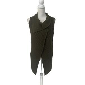 Chico’s Johanna Wool Blend Sweater Vest Army Green Sz 2 (Large)